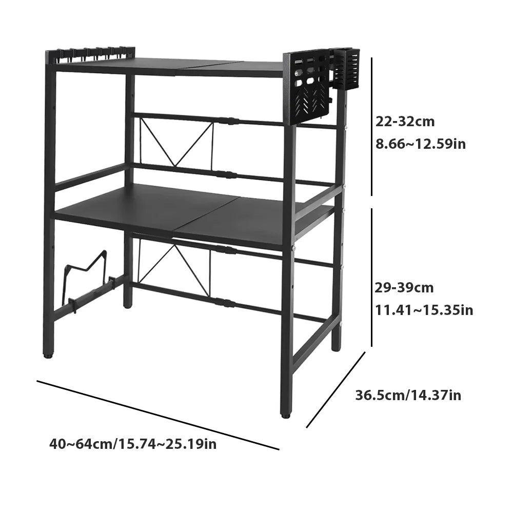 Microwave Storage Rack Adjustable Stand Rack Modern Kitchen Microwave Oven Shelf Multi-Functional Kitchen Microwave Storage Rack