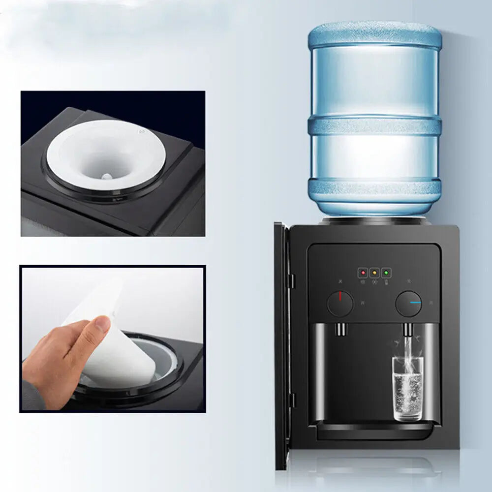 550W 220V Electric Water Dispenser Hot Cold Drinking Fountain Black for Office Home