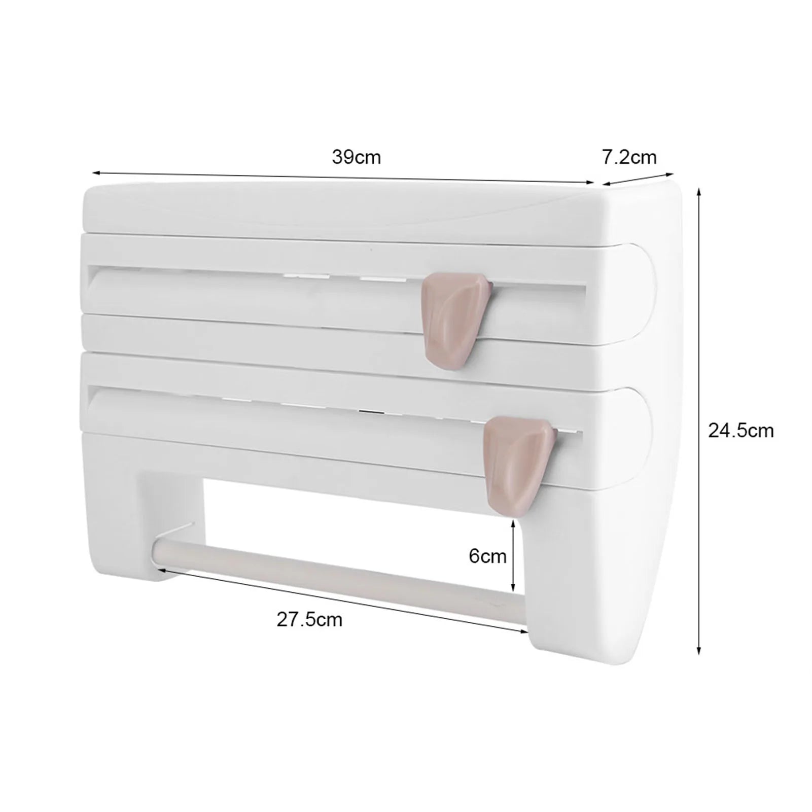 Cling Film Paper Towel Holder Kitchen Cling Film Holder Ergonomic Design High Sharpness Blade ABS Wall Mounted for Apartment