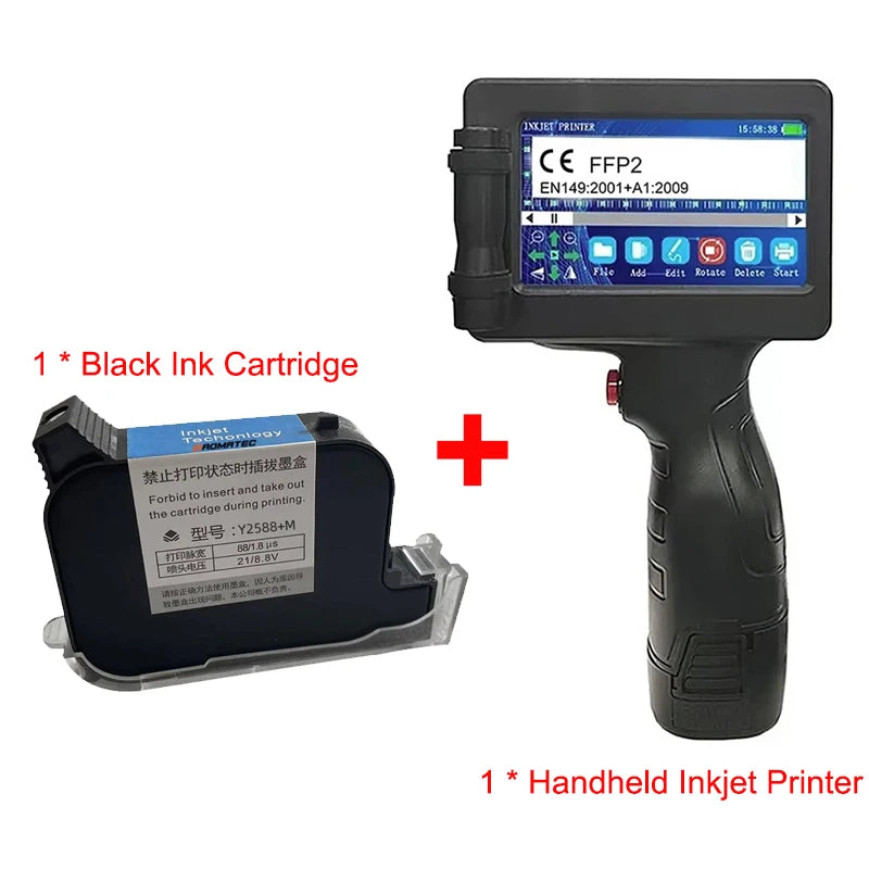 12.7Mm Portable Printer Production Date Batch Number Shelf Life Inkjet Printing QR Code Pattern Mini Handheld Inkjet Printer