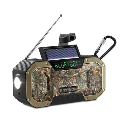 DF-580 Emergency Weather Radio Hand Crank Solar Radio AM/FM IPX5 Waterproof Outdoor Emergency LED Flashlight 5000Mah Power Bank
