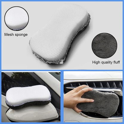 9Pcs Car Wash Cleaning Set Microfiber Towels Blush Sponge Wash Glove Polish Care Applicator Pads Auto Detailing Washing Tools