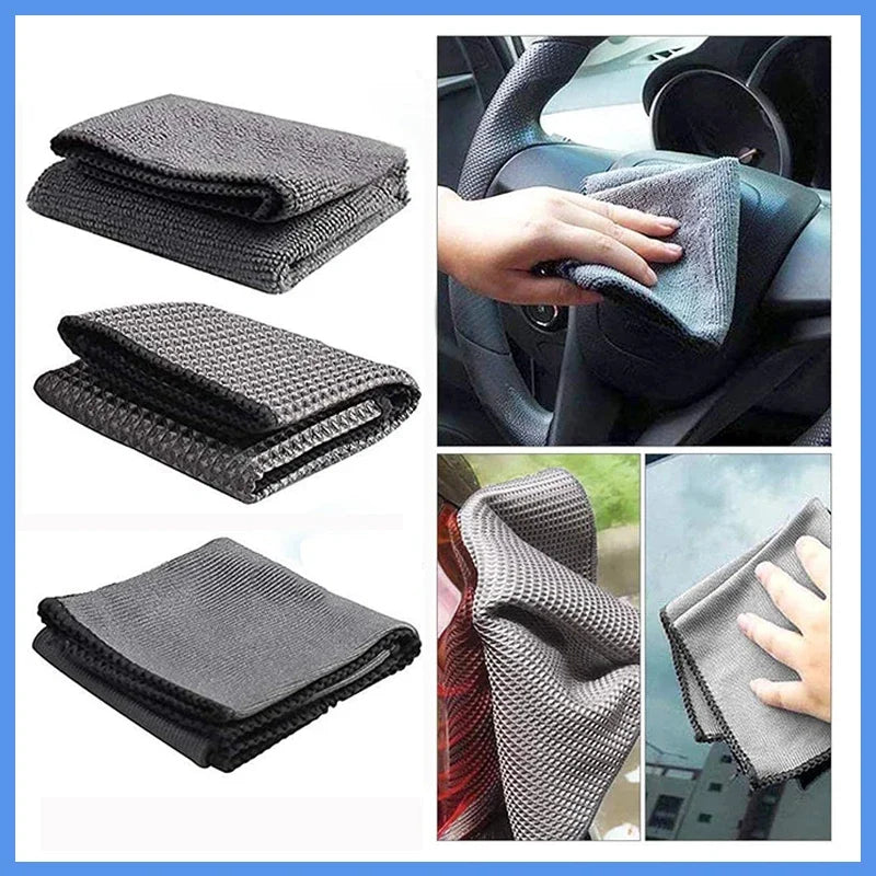 9Pcs Car Wash Cleaning Set Microfiber Towels Blush Sponge Wash Glove Polish Care Applicator Pads Auto Detailing Washing Tools