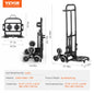 Succebuy 460 Lbs Stair Climbing Cart Folding Hand Truck Dolly with Handle 6 Wheels & 2 Ropes for Shopping Moving Warehouse