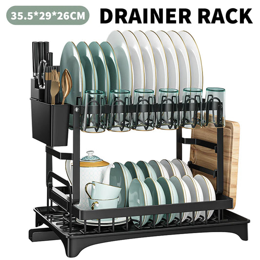 Drainer Rack Kitchen Sink Kitchen Adjustable Plates Organizer Dish Bowl Drainer Storage Rack Cutlery Storage Holder