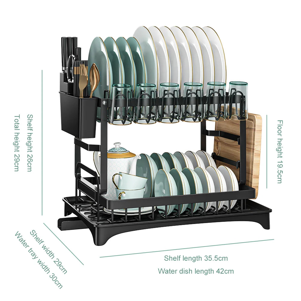 Drainer Rack Kitchen Sink Kitchen Adjustable Plates Organizer Dish Bowl Drainer Storage Rack Cutlery Storage Holder