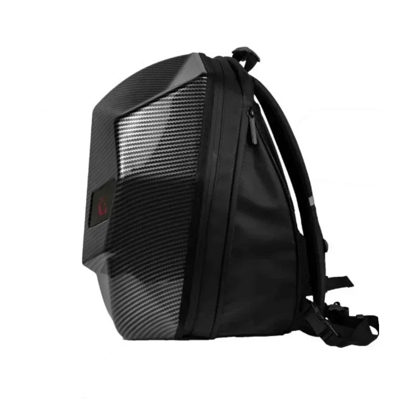 Night Rider Motorcycle LED Tail Bag – Helmet Storage Backpack w/ Bluetooth Display, Large Capacity