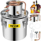 Alambic Distiller Alcohol Moonshine 5 Gal DIY Still Stainless Copper Home Brew Water Wine Essential Oil Brewing Kit