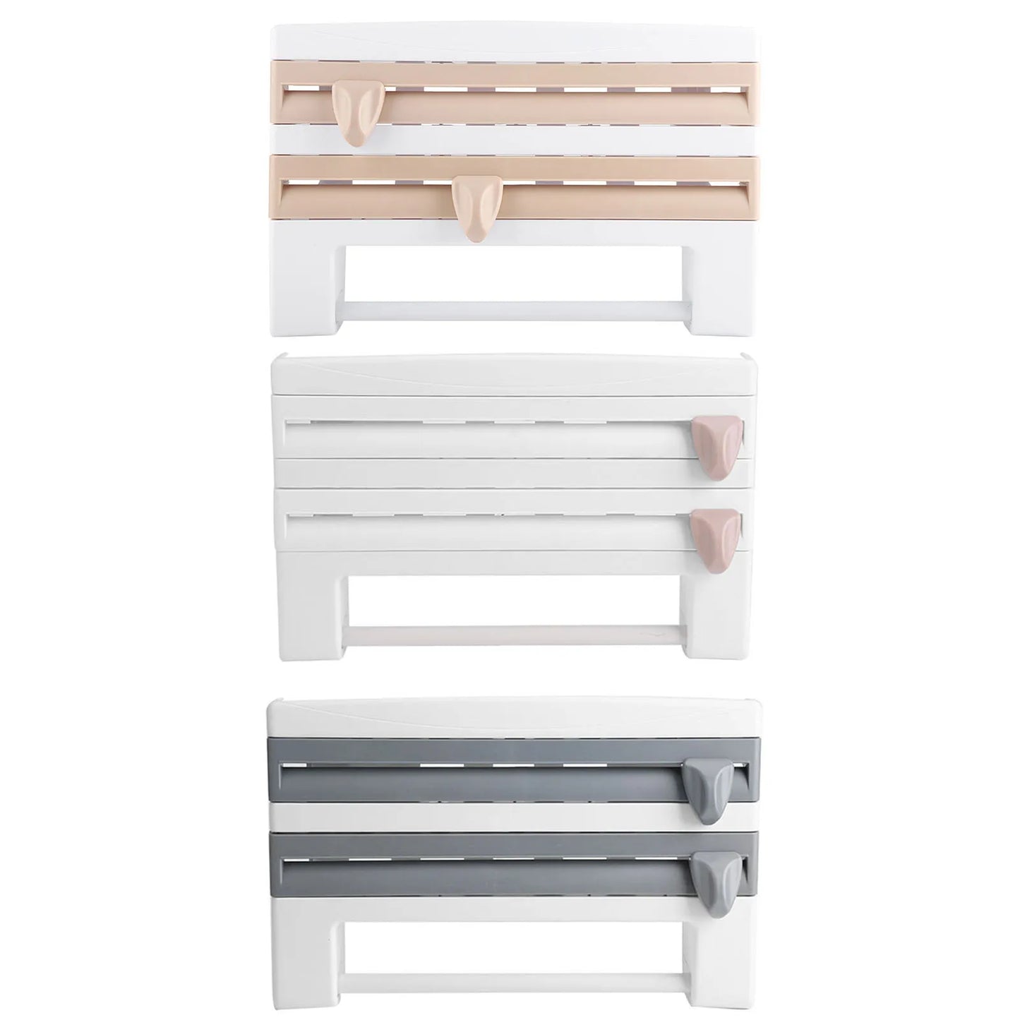 Cling Film Paper Towel Holder Kitchen Cling Film Holder Ergonomic Design High Sharpness Blade ABS Wall Mounted for Apartment