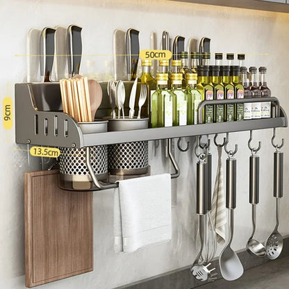 Kitchen Storage Rack Multifunctional Cutting Board Holder Wall Spice Rack Utensils Rack for Kitchen Seasoning Holder Organize