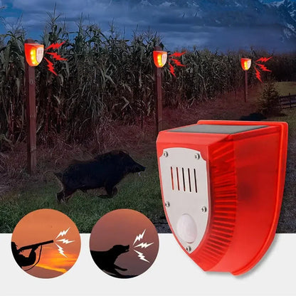 1/2Pcs Solar Alarm Light IP65 Waterproof Motion Sensor Alarm Lamp Outdoor Garden Dog Barking Animal Driver Securityfor Farm Yard