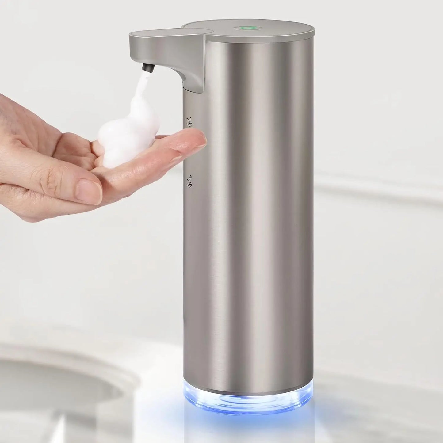 Automatic Foaming Soap Metal Dispenser Rechargeable Touchless Foam Hand Soap Dispenser Water-Resistant for Bathroom