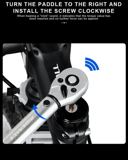 Bicycle Torque Wrench Set 15Pcs 1/4" 2-24Nm Dual Direction Bike Allen Key Tool Socket Spanner Pro Motorcycle Repair Kit