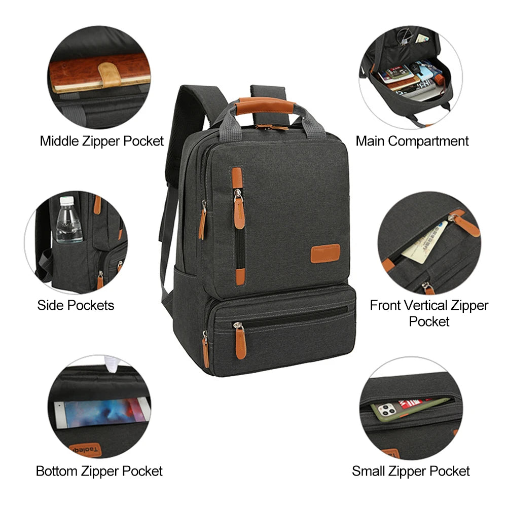 3Pcs Backpack Set Women Men Laptop Backpack Shoulder Bag Small Pocket for Travel School Business Work College Fits up to 14.5In