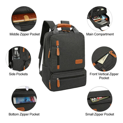 3Pcs Backpack Set Women Men Laptop Backpack Shoulder Bag Small Pocket for Travel School Business Work College Fits up to 14.5In