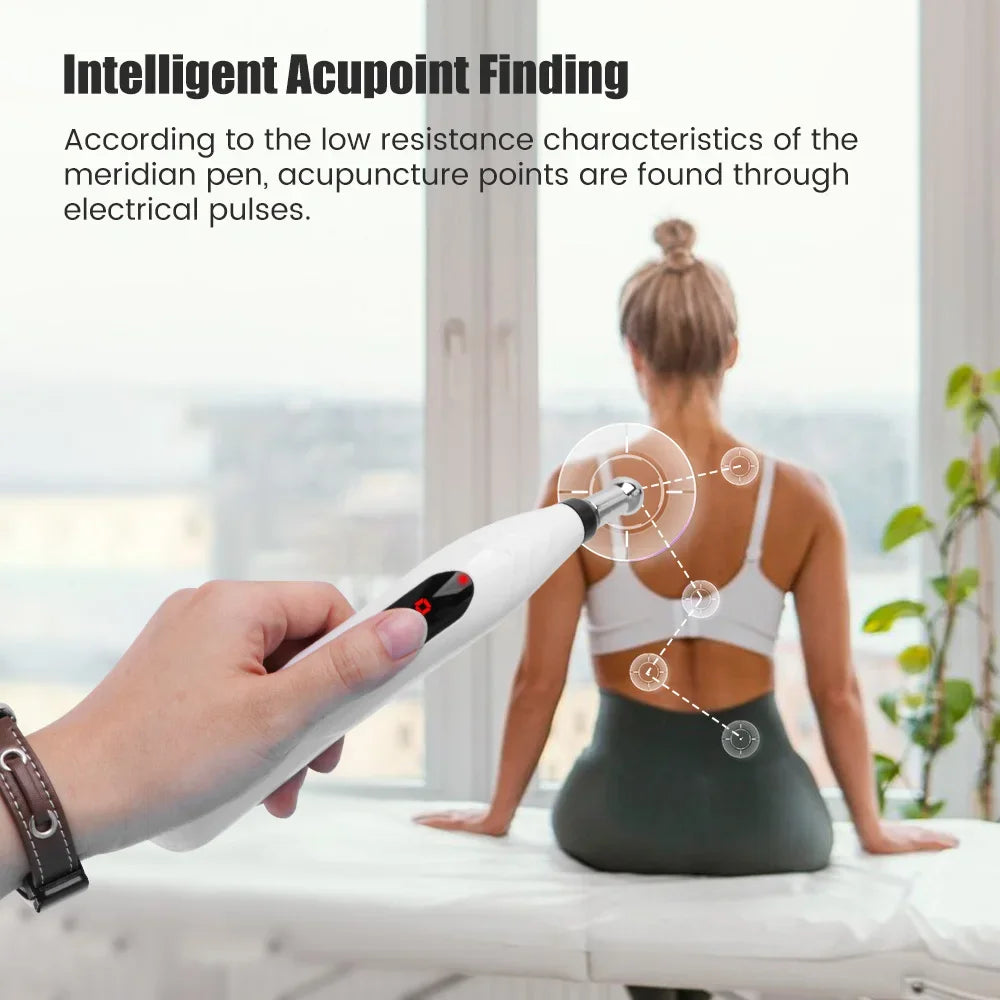 USB Rechargeable Acupuncture Pen 5 Head Laser Meridian Energy Massage Pen Massager for Body Face Neck Leg Therapy Health Care