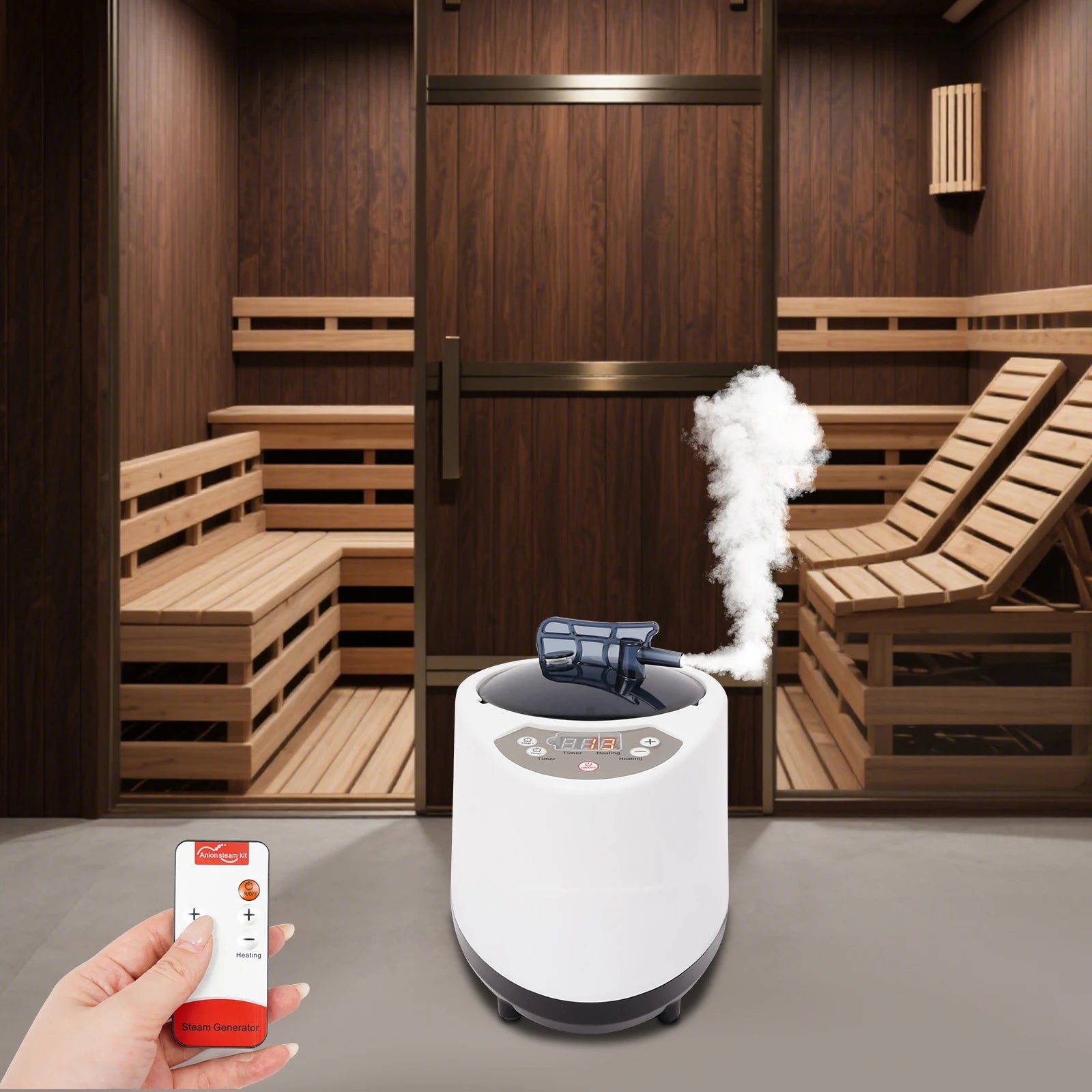 Mini Sauna Steam Generator Gas Injection Machine Home Steam Mobile Sauna Heat Abin SPA with Timer 9-Speed 3L 1000W