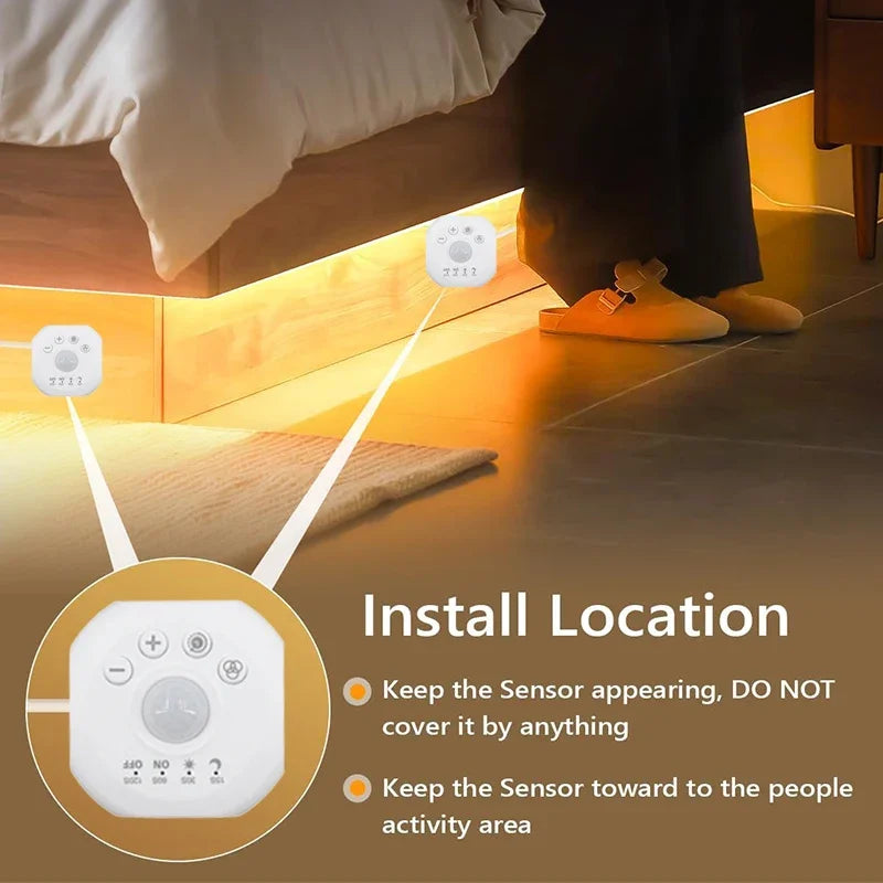 Motion Sensor Stair Neon Strip Lights with Chase Effect, USB Motion Activated Closet Light, 5V Neon LED Strip for Home Bedroom