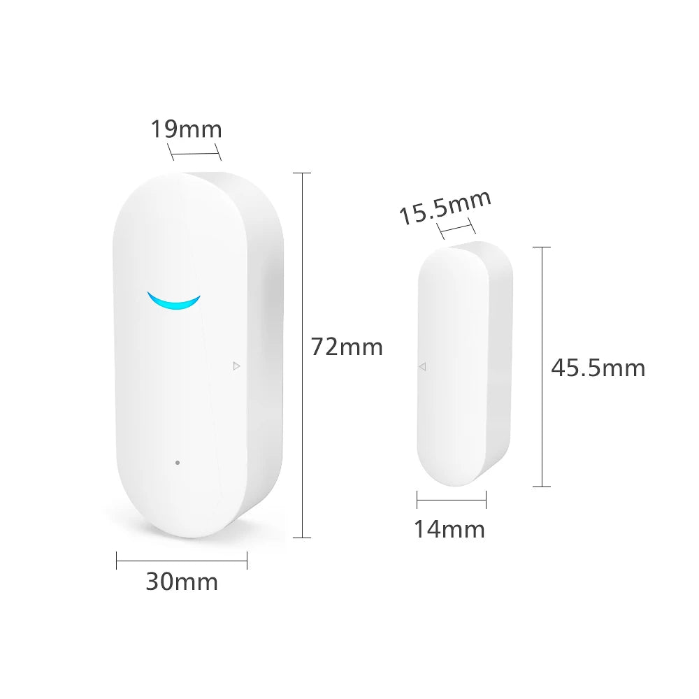TAIBOAN Tuya Wifi Door Sensor Smart APP Window Sensor Alarm Detector Independent Magnetic Sensor Work with Alexa Google Home