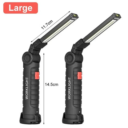 Multifunctional Folding Work Light Portable Camping Light USB Rechargeable Flashlight with Built-In Battery Magnetic Lamp