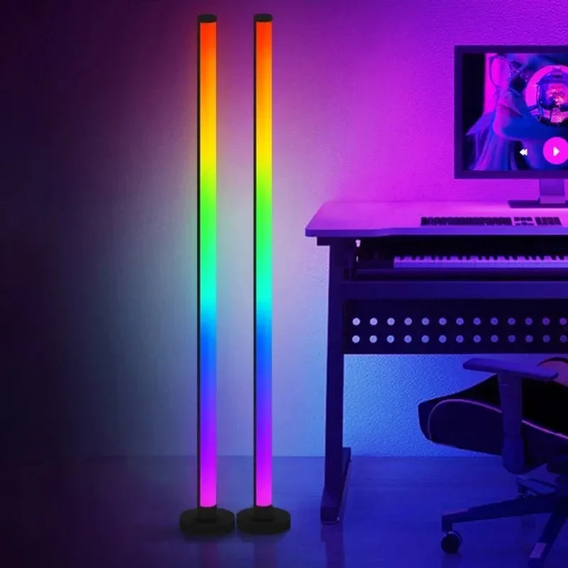 EISSLOLY 2PCS Intelligent RGB Floor Lamp APP Control Music Synchronized Corner Lighting Room Decoration Standing Lights