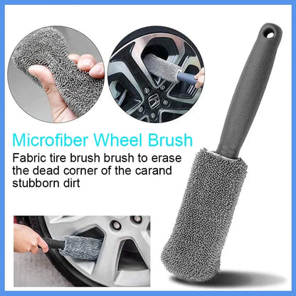 9Pcs Car Wash Cleaning Set Microfiber Towels Blush Sponge Wash Glove Polish Care Applicator Pads Auto Detailing Washing Tools