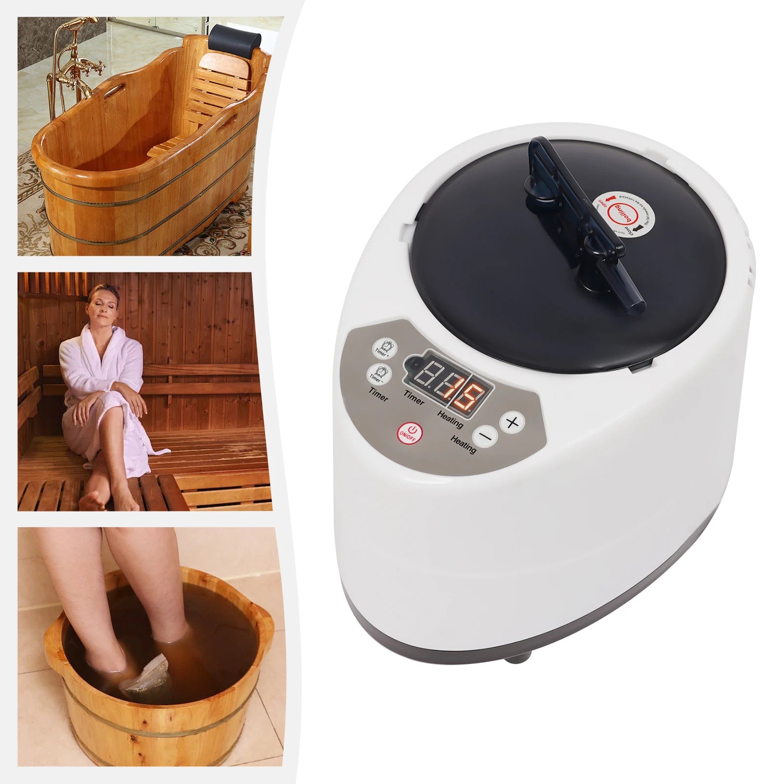 Mini Sauna Steam Generator Gas Injection Machine Home Steam Mobile Sauna Heat Abin SPA with Timer 9-Speed 3L 1000W