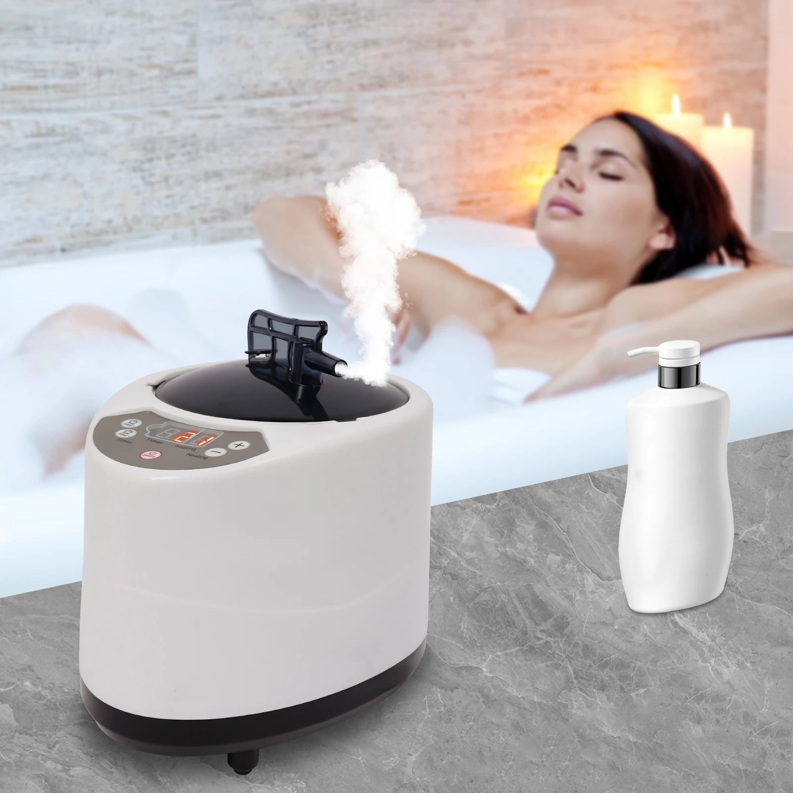 Mini Sauna Steam Generator Gas Injection Machine Home Steam Mobile Sauna Heat Abin SPA with Timer 9-Speed 3L 1000W