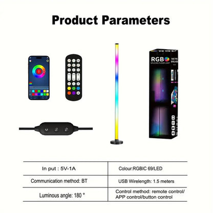 EISSLOLY 2PCS Intelligent RGB Floor Lamp APP Control Music Synchronized Corner Lighting Room Decoration Standing Lights
