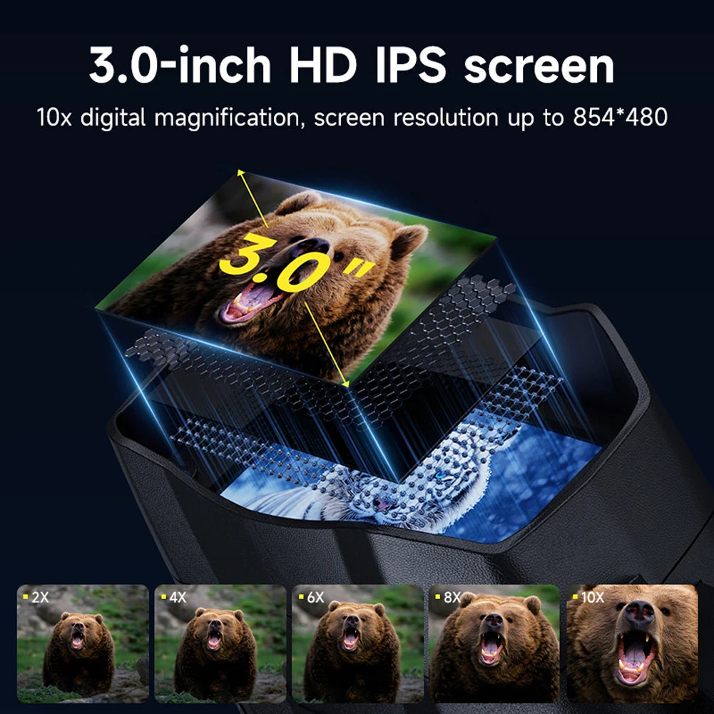 4K Night Vision Binoculars 800M Night Range Infrared Night Vision Telescope Camera 10X Digital Zoom Infrared Goggle for Hunting