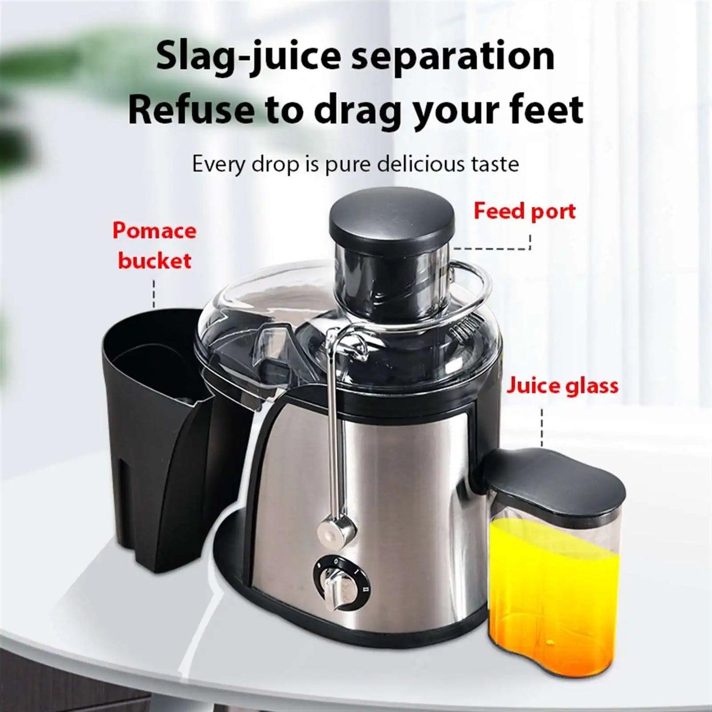 Fuel Centrifugal Electric Juicer Machine 3 Big Mouth Fruit and Fresh Rice Extract 2Speeds Mix Blender with Boot