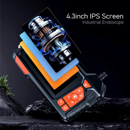 HD1080P 5.5Mm 4.3" LCD Screen Inspection Cameras IP67 Waterproof Borescope with 6 Adjustable LED Lights Semi-Rigid Cord for Men