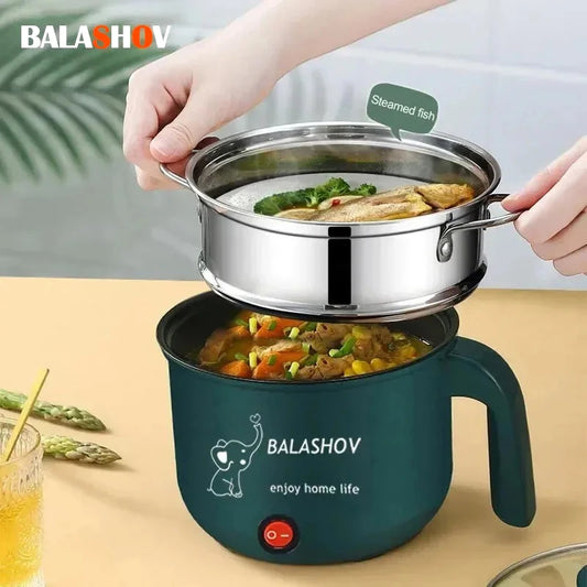 Mini Non-Stick Electric Cooker Kitchen 1-2 Person Double Hot Pot Multifunction Steamer Electric Pot for Home