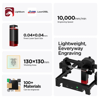 S1 6W Mini Laser Engraver Pre-Assembled Laser Engraving Printer Ultra-Light DIY Engraver Tool Logo CNC Machine